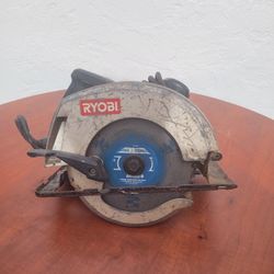 Ryobi Saw. Tool for construction and carpentry work. Sierra
