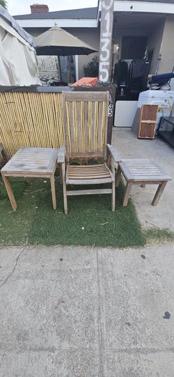 Patio Folding Chair And 2 Tables 