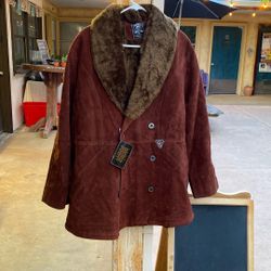 VictorLux Italian Vegan Suade  Large Jacket Made In Italy Vintage 