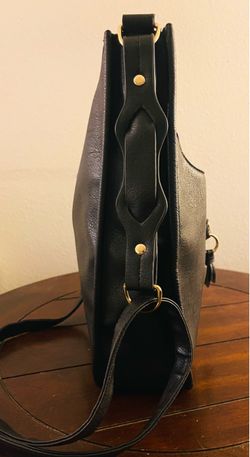 Black Leather Crossbody Shoulder Bag