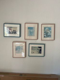 Set of 5 Framed Art Prints Gallery Wall