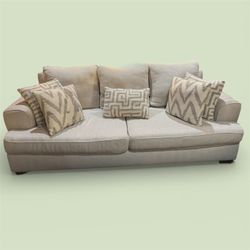Living Room set ( Ivory Couch And Love Seat With Chocolate Wood Coffee Table And End Table)