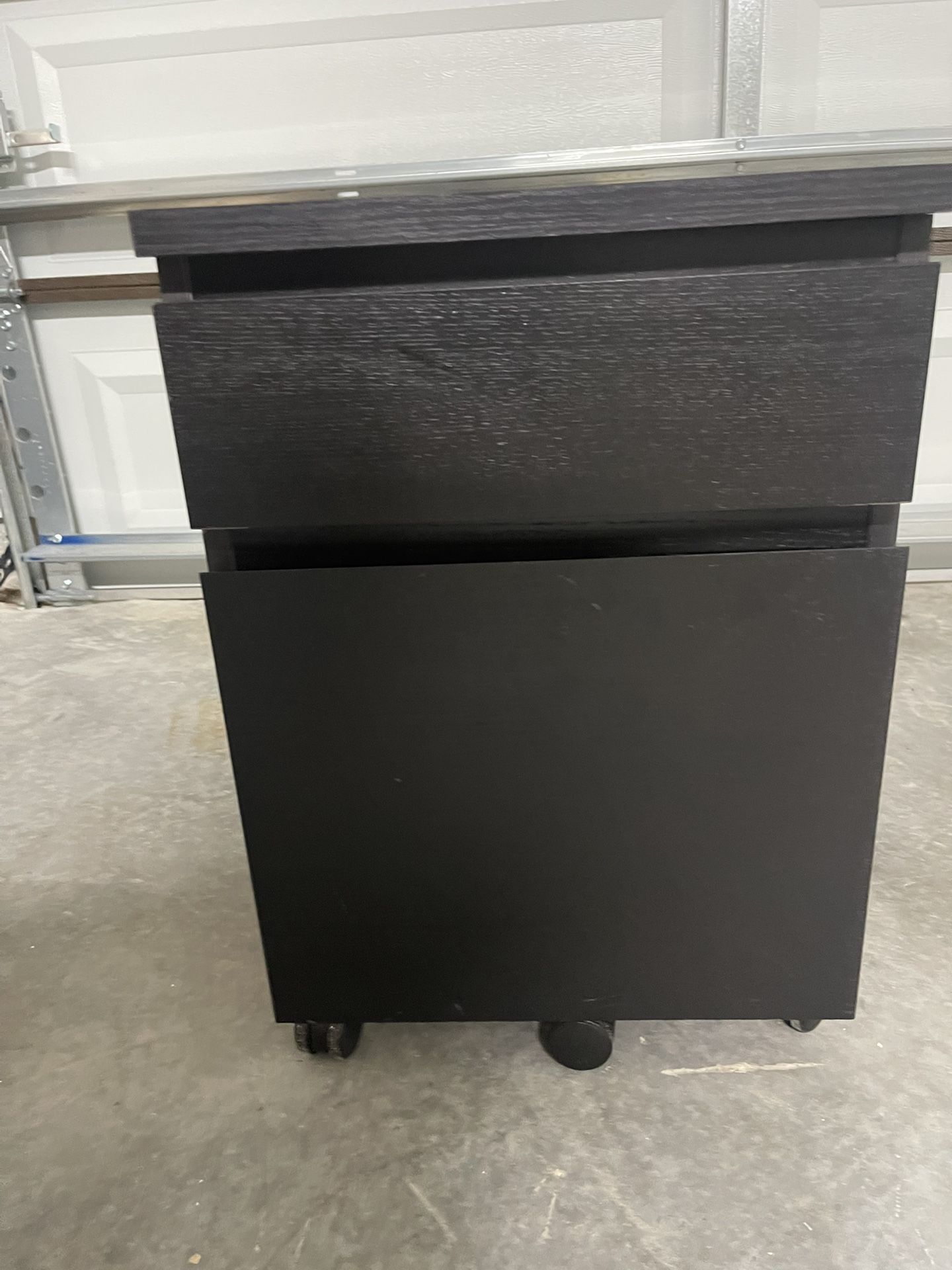 Black Rolling File Cabinet with Wheels