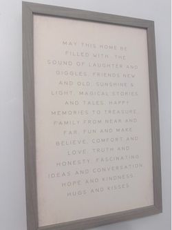 Framed Home Quote Wall Art, inspiration quote, cuadro frase positiva de madera moderno beige