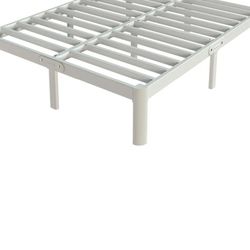Full Size White Metal Bed Frame