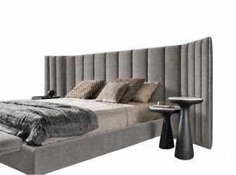 Gallotti&Radice Yuki King Bed in Mink Velvet ( AUTHENTIC)