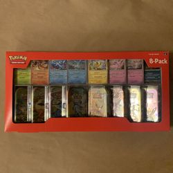 Pokemon - Prismatic Evolutions - Costco 8 Pack Mini Tin Box - Factory Sealed 