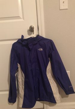 The North Face purple/white rain jacket
