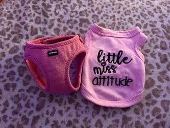 XXS  pink Tank for dog w/ pink Harness