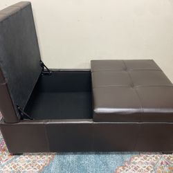 Large 4 Ft W Double Flip-top Storage Ottoman