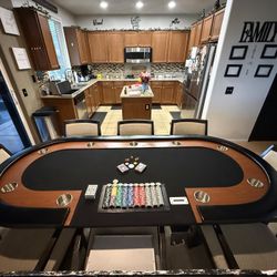 10 person Texas Holdem poker table w/CashDrop