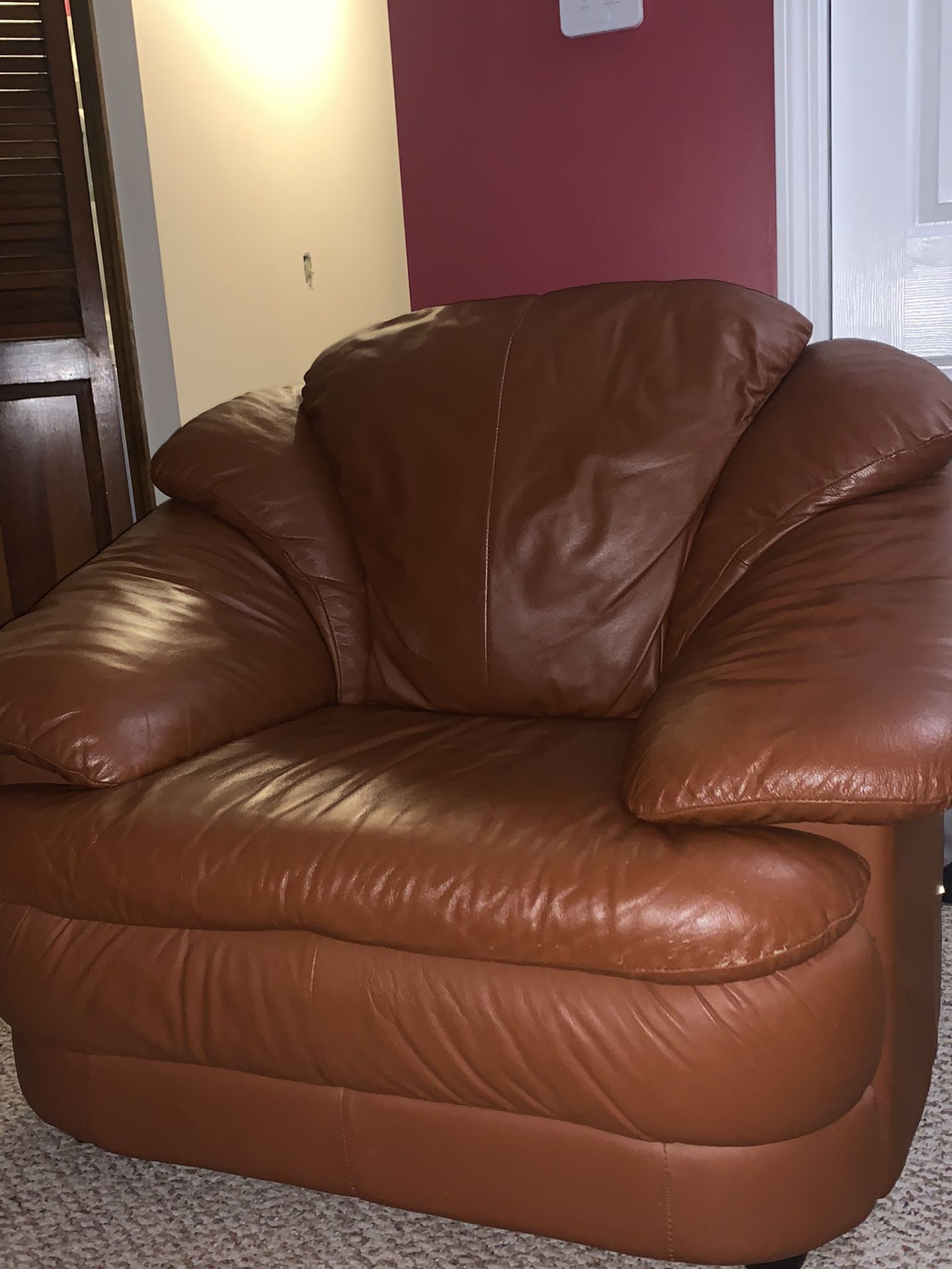 Burgundy\ Brown Leather Couch Set