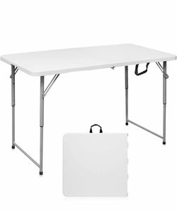 New - set 2- 4Ft Adjustable Height Folding Table with Carrying Handle