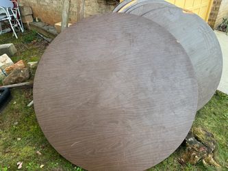 Large wooden round foldable tables
