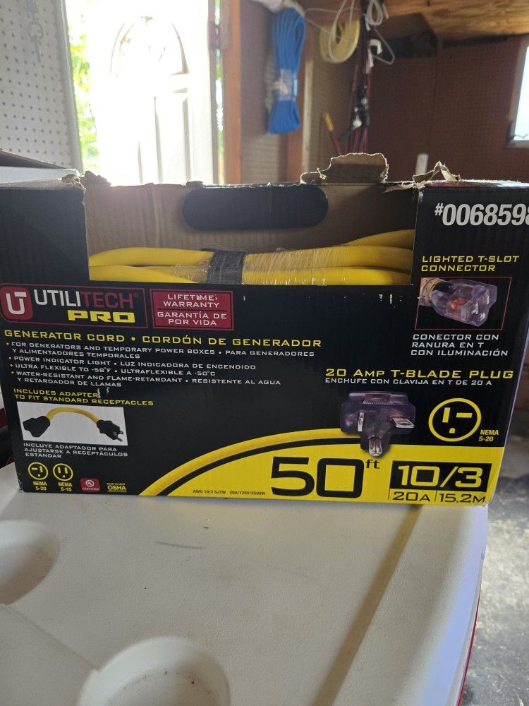 UTILI TECH PRO GENERATOR AND POWER CORDS.