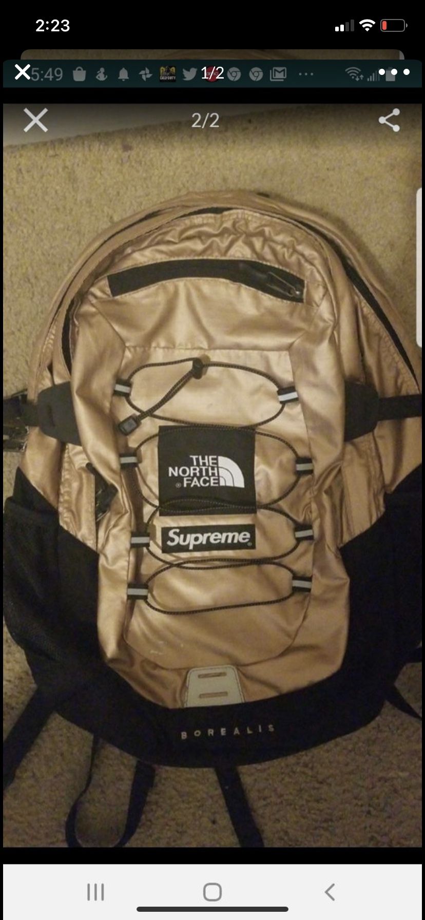 Supreme north face back $$$BID$$$