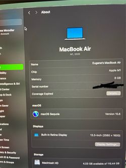 MacBook m1 2020 8gb grey