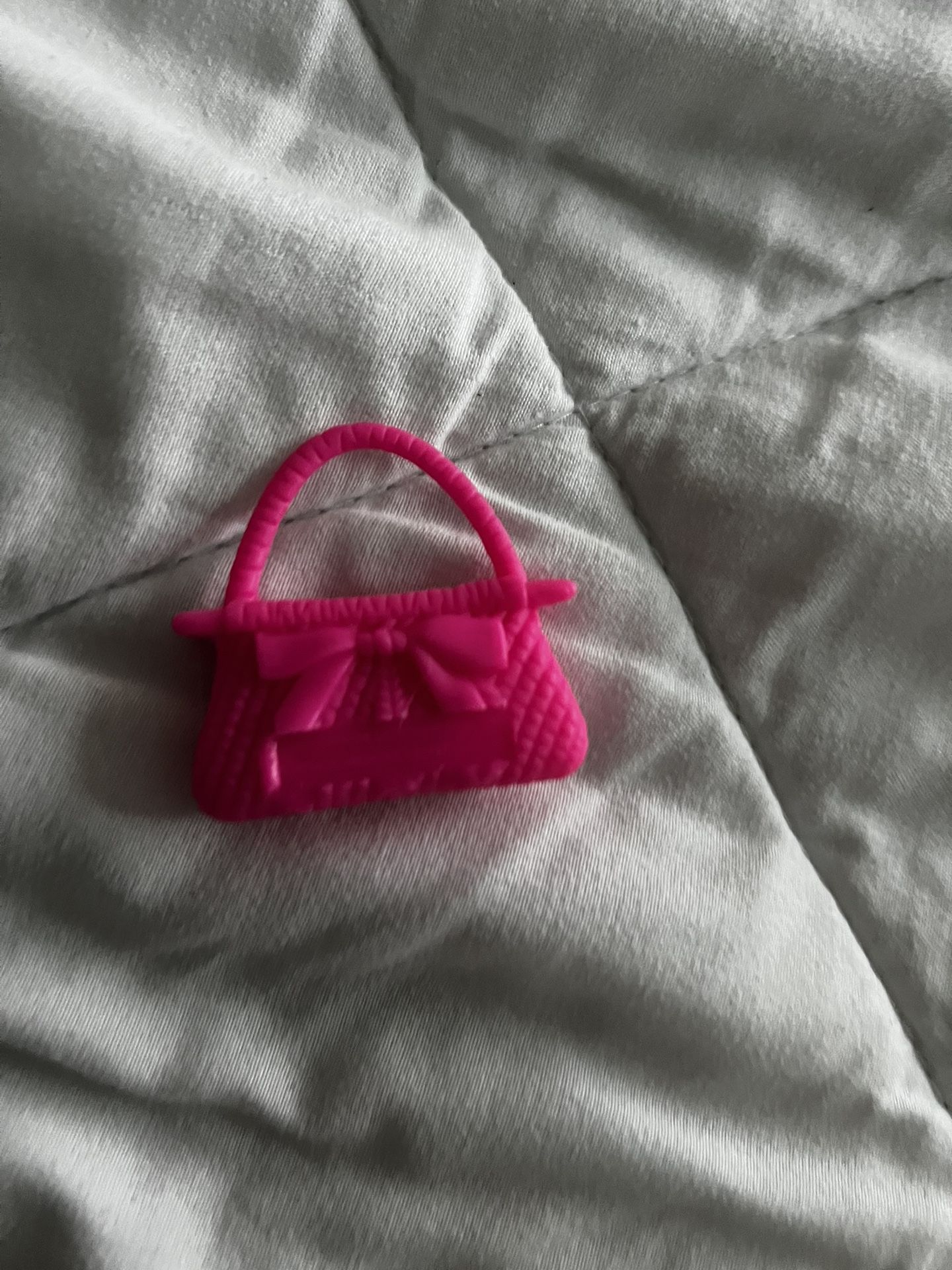 Barbie Doll Accessory Pink Bow Handbag Purse Tote Shoulder Bag