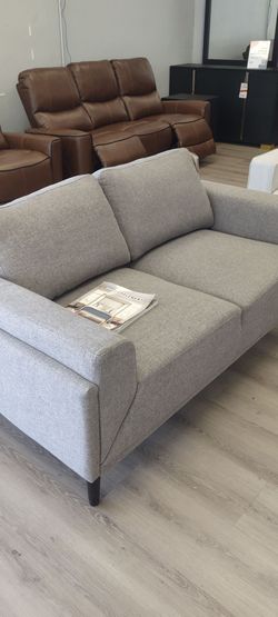 Gray Fabric Loveseat
