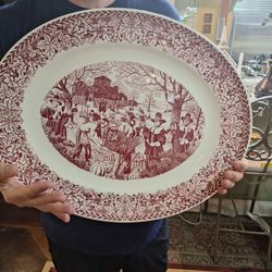 Vintage Extra Large 22” X 18” Homer Laughlin Bountiful Harvest Turkey Platter