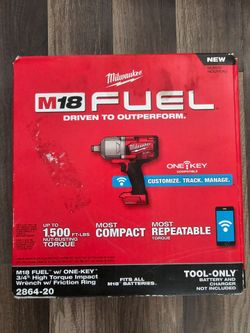 Milwaukee M18 3/4 Impact Gun 1,500 ft torque One Key