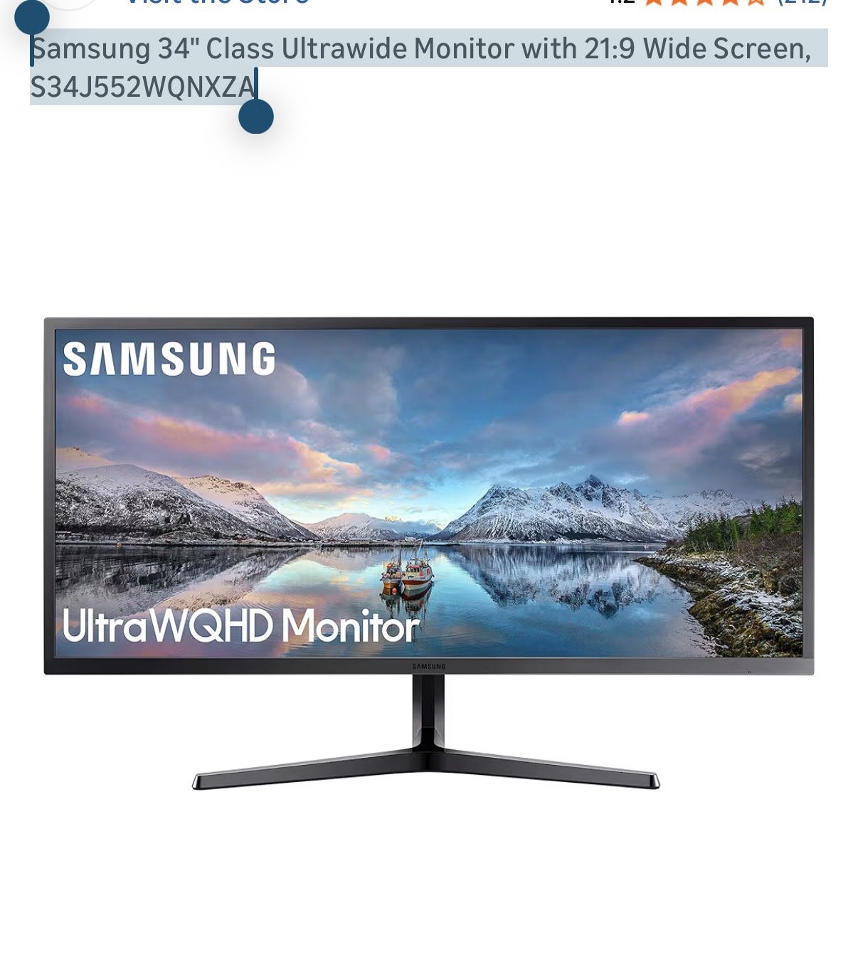Samsung 34” UltraWide Monitor