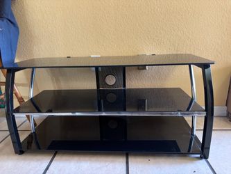 Modern Black Glass TV Stand / Entertainment Center