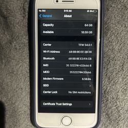 iPhone 8 64 Gb Phone Is Unlocked 