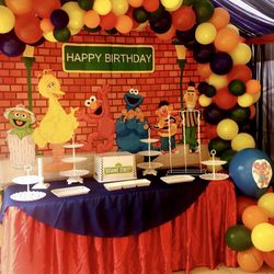 Baby Shower Elephant Theme  Proms Graduations 👩🏻‍🎓 Balloons Decoration  Sesame Street Decoration Elmo Party Stuff 