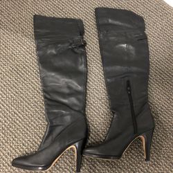 Black Leather High Boots Size 7 $50