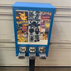 Pokemon Cards Tattoo Sticker Vending Machine With Lock And Key 
