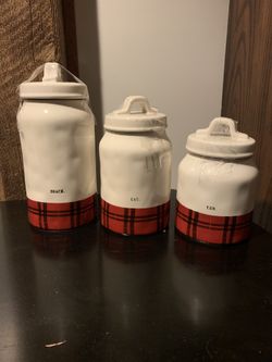Rae Dunn Plaid Canister Set