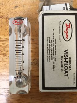 Brand new in the box Dwyer visi-float series via flowmeter
