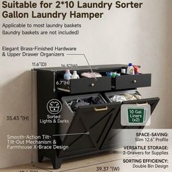 Brand New.  Modern Tilt-Out Trash Can Cabinet, Hidden Pet-Proof Garbage Bin Organizer With Storage Shelf