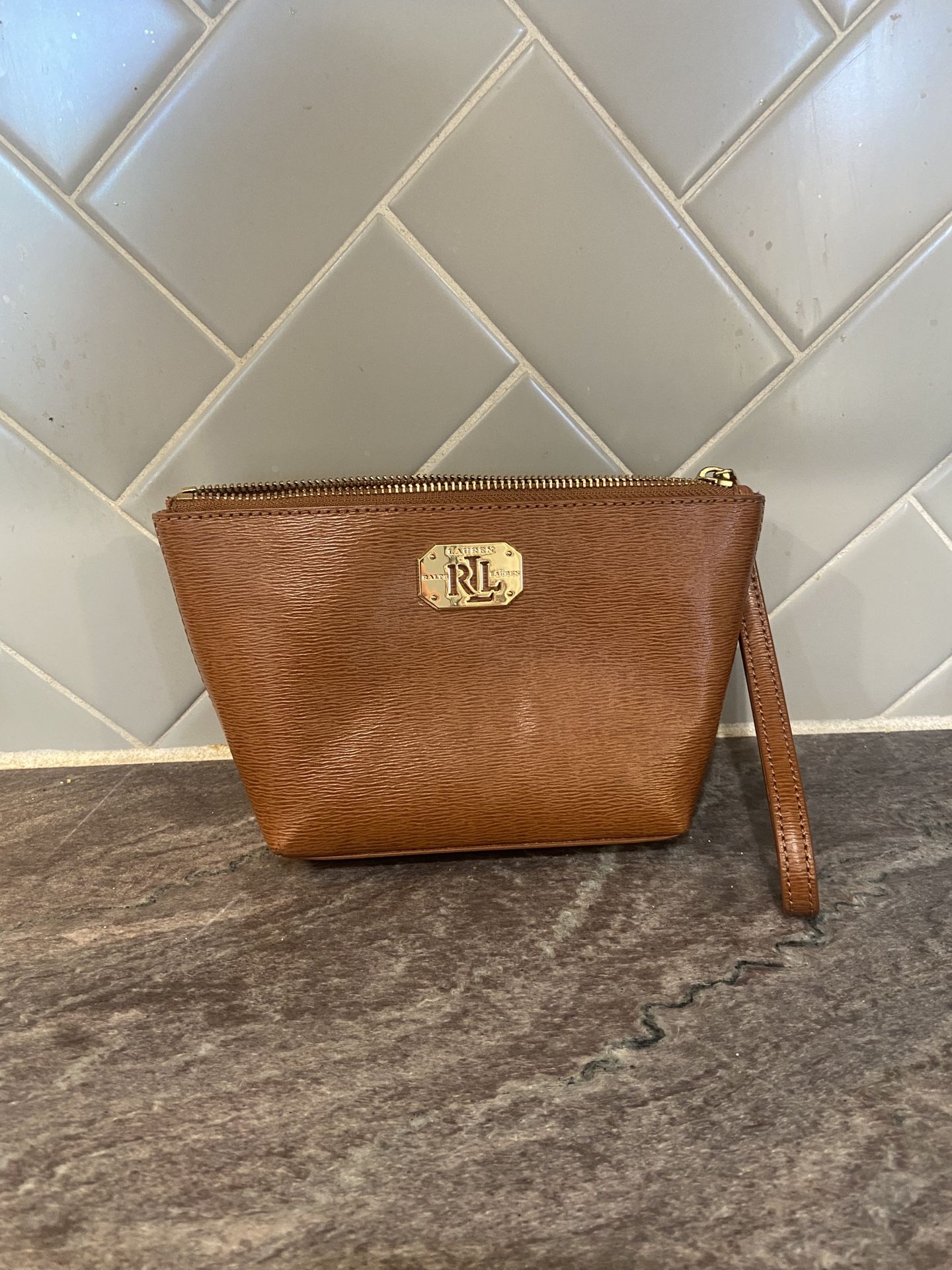 RALPH LAUREN WRISTLET- Dark Tan