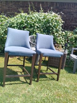 Blue counter chairs