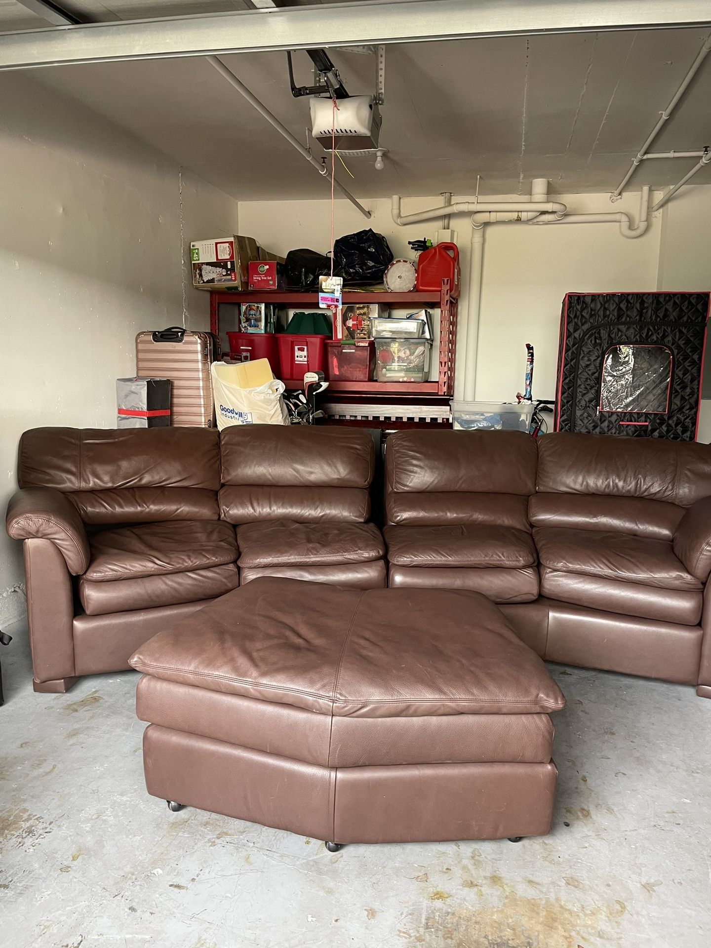 Leather Couch With Matching ottoman/coffeetable