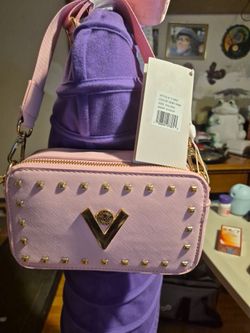 Mario Valentino Baby Pink Studded Crossbody Bag