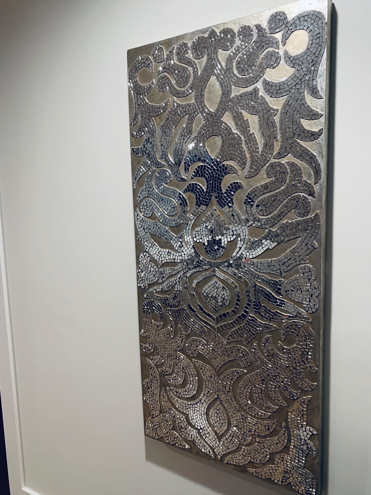 Champagne Mirrored Mosaic Damask Wall Panel