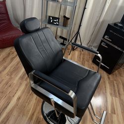 Black Leather Barber / Brow Chair