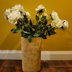 Vase With White Roses