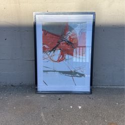Abstract Print Painting Framed With Glass