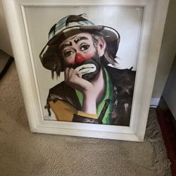 Emmitt Kelly Signed Prints, One By Rusty Rust Artist  One Large,, One 20 X 24