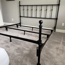 Wrought Iron Metal King Bed Frame With Box Spring
