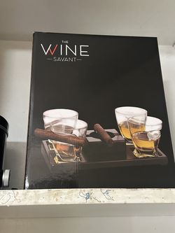 Cigar Tray Holder + Whiskey Cup Set