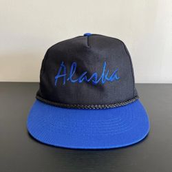 Alaska Hat Headliners By IAAC Vintage Black Blue Cotton
