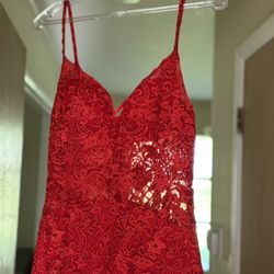 Holiday/ Prom Red Lace Dress