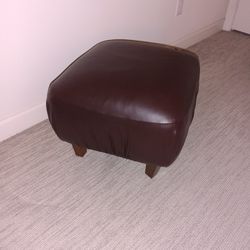 Leather Ottoman With New Waterproof Faux Leather Cover