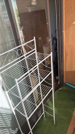 White Metal Wire 3-Tier Shelf Rack
