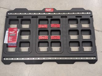 🔥 BRAND NEW MILWAUKEE PACKOUT LARGE WALL PLATE & 4 MOUNTING FEET 🧰 (FIRM)